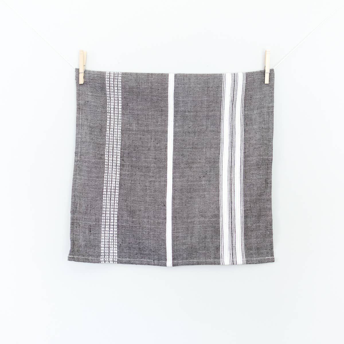 Aden Cotton Dinner Napkin | Grey Stripe