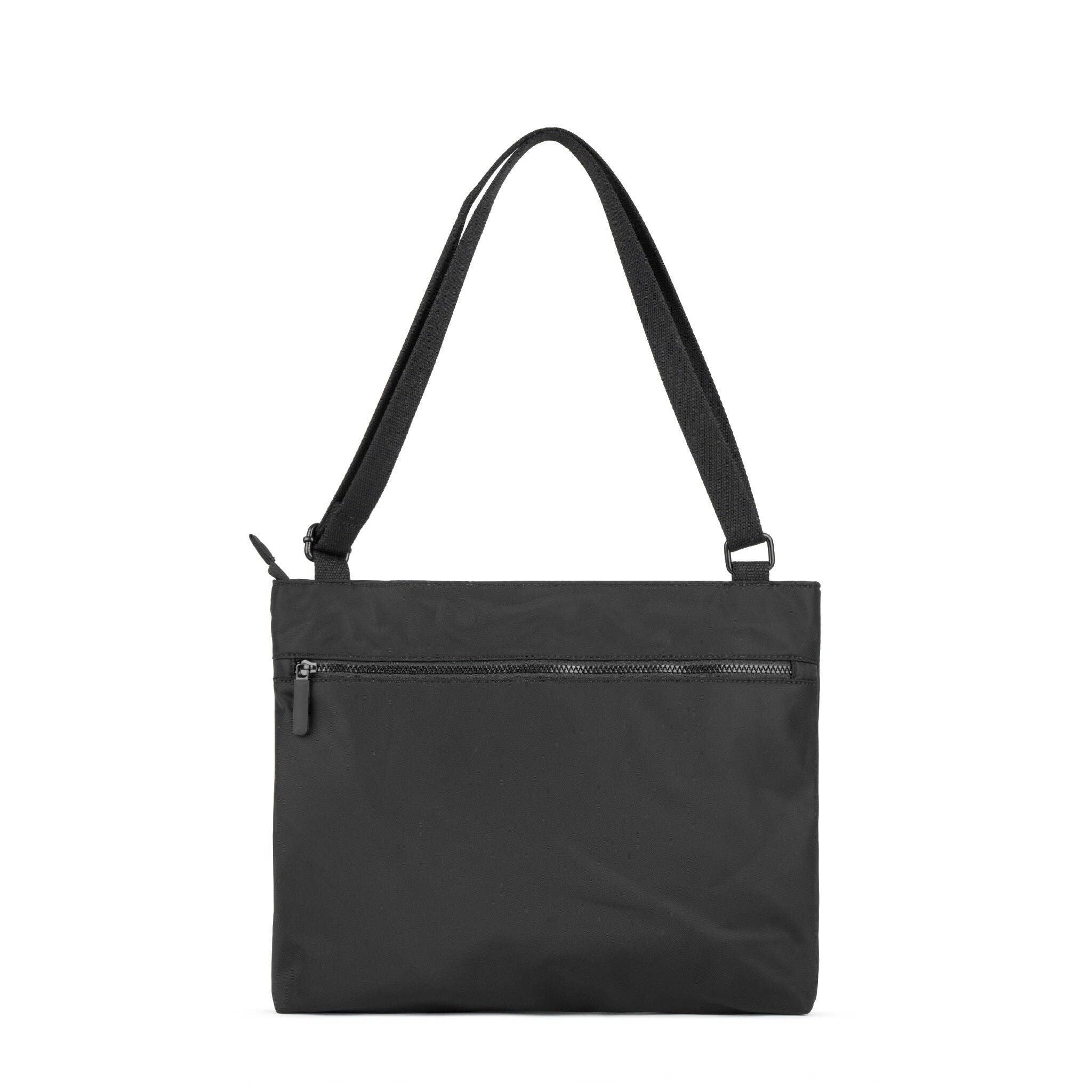 All Black Moorgate Messenger Bag in Black Nylon