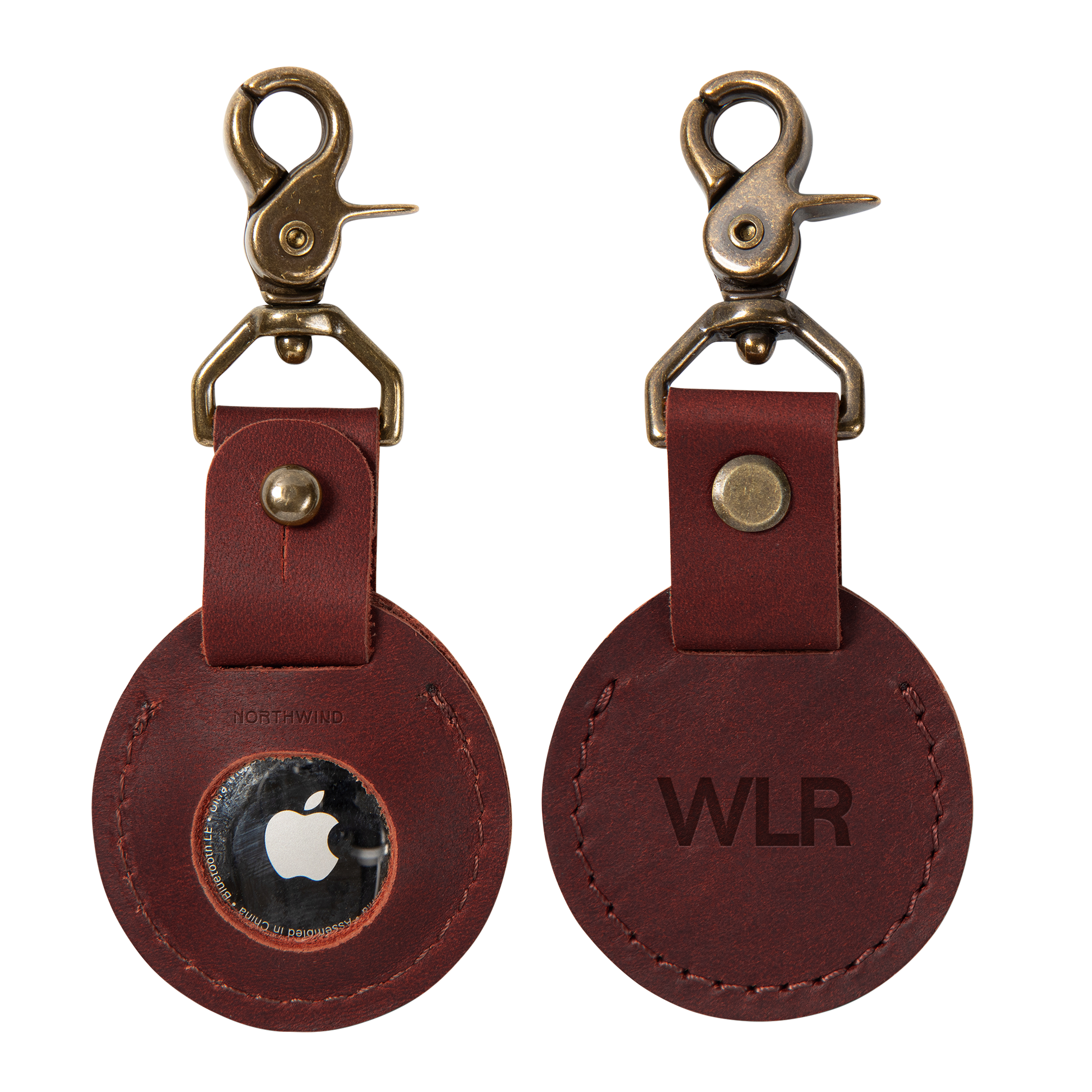 Leather AirTag Case Keychain
