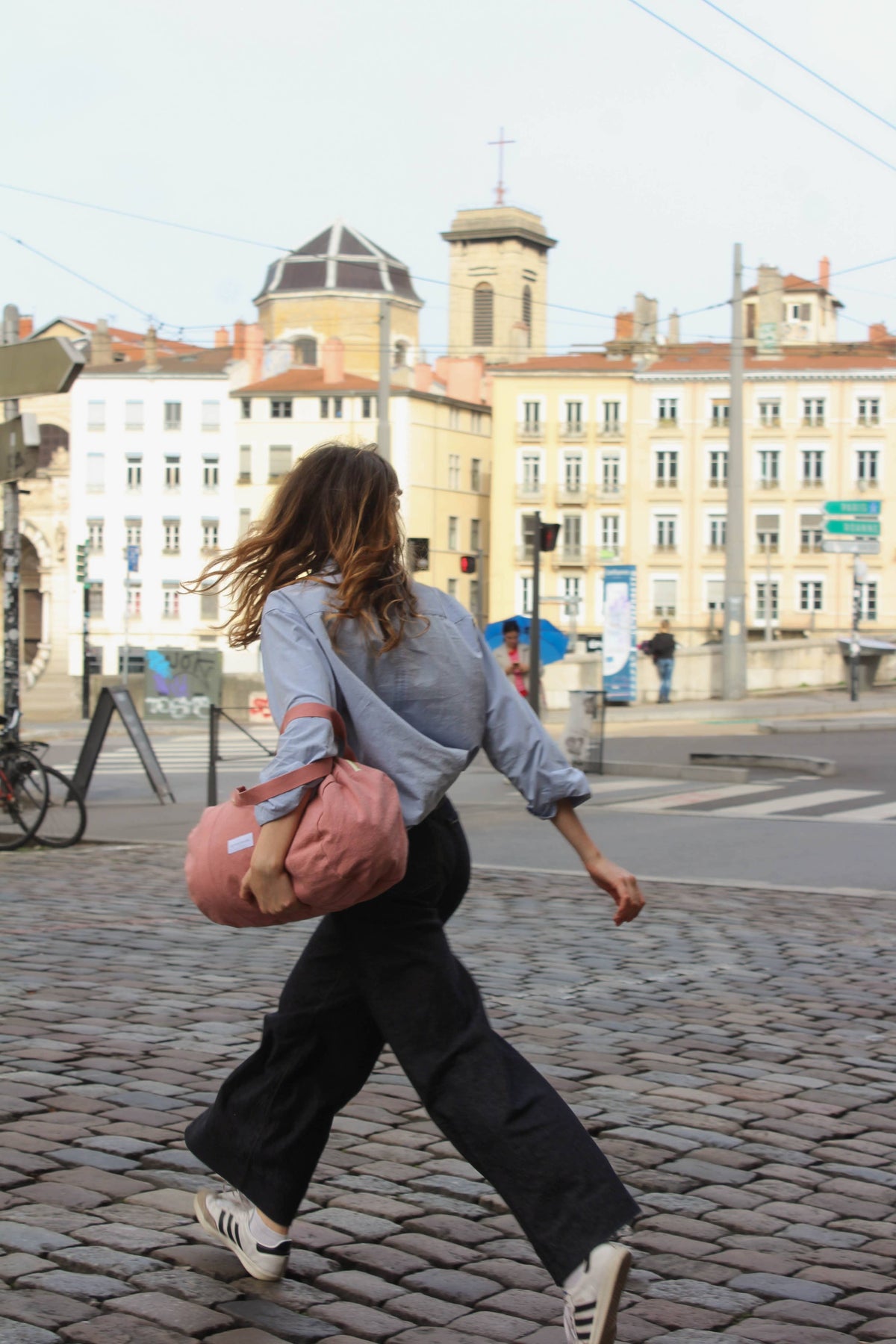 Mini bowling bag in organic cotton canvas Rosewood