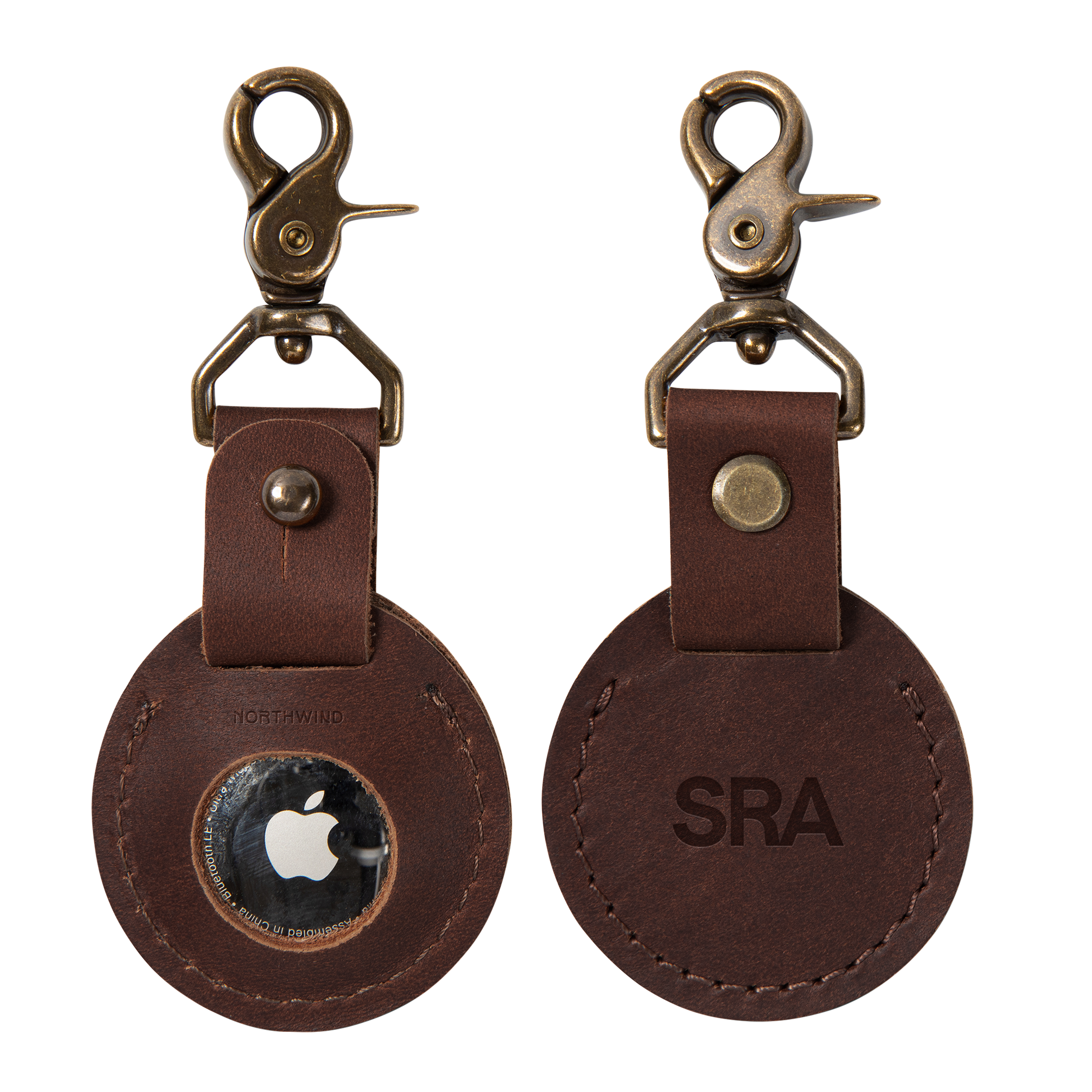 Leather AirTag Case Keychain