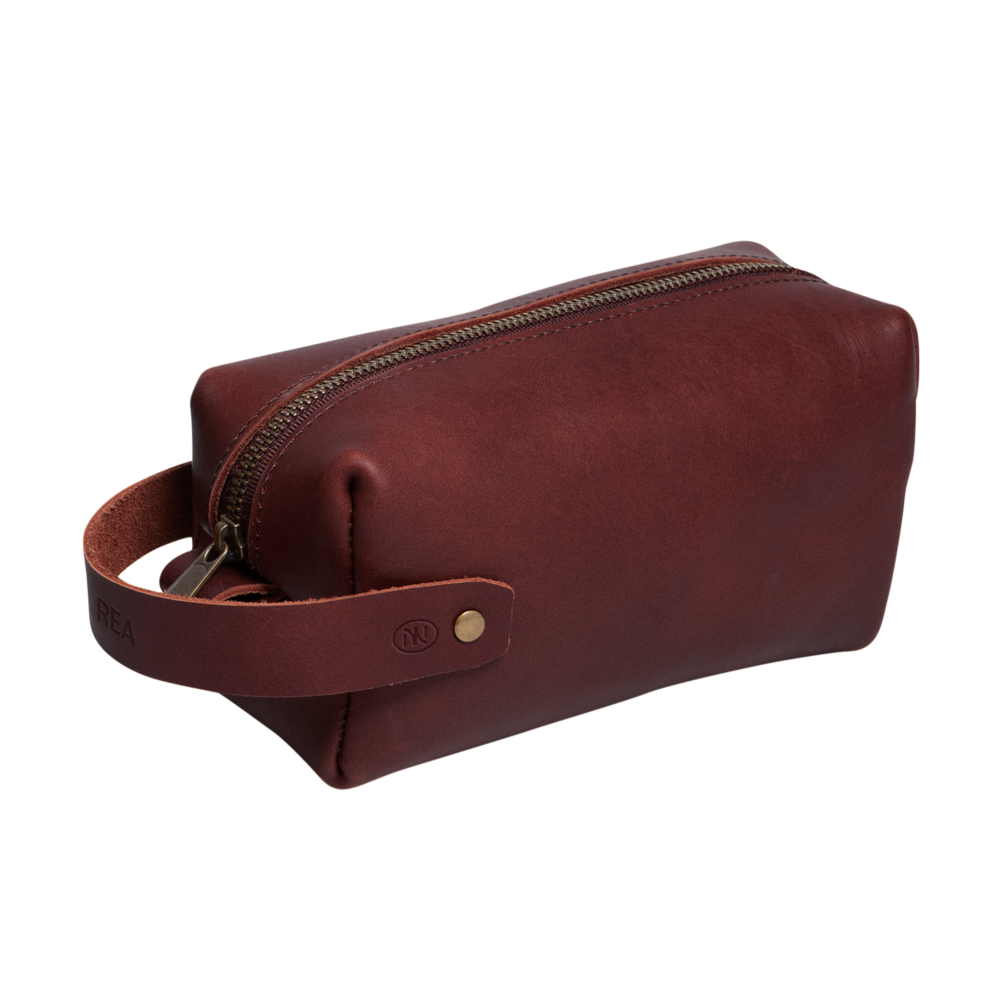 Travel Toiletry Bag w/ Zipper Pull - Full Grain USA