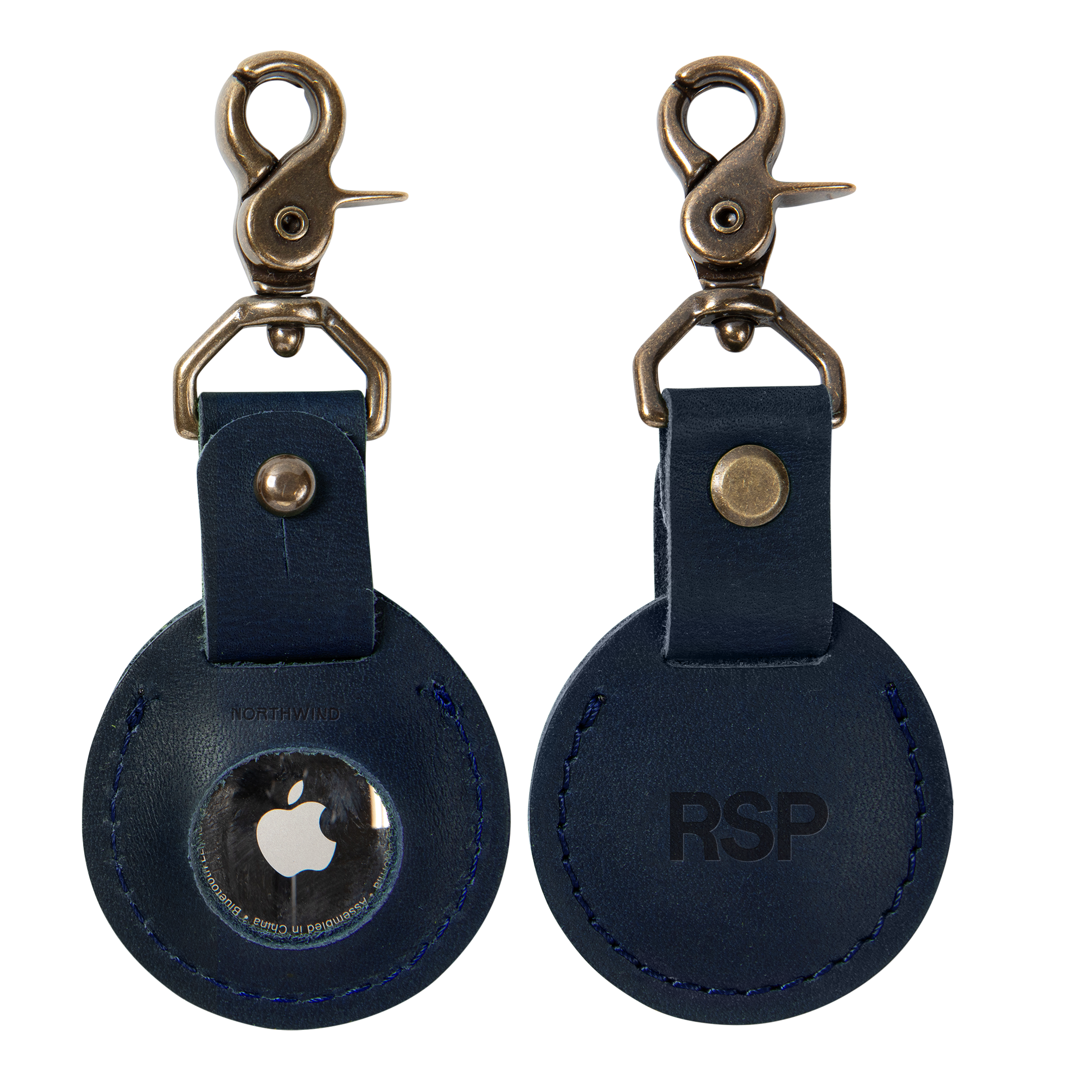 Leather AirTag Case Keychain