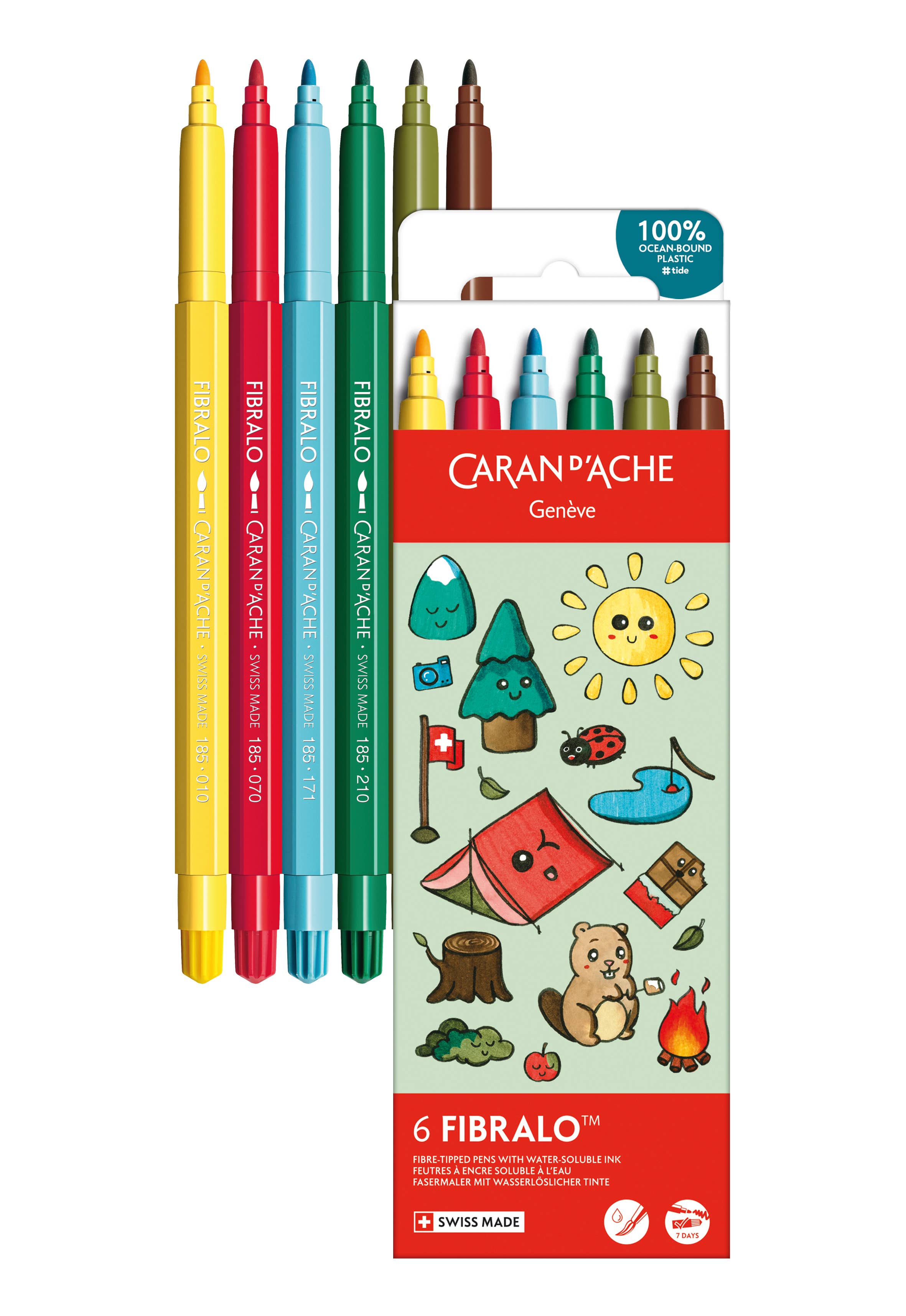Kawaii Set of 6 Fibralo Swiss Mountain Markers