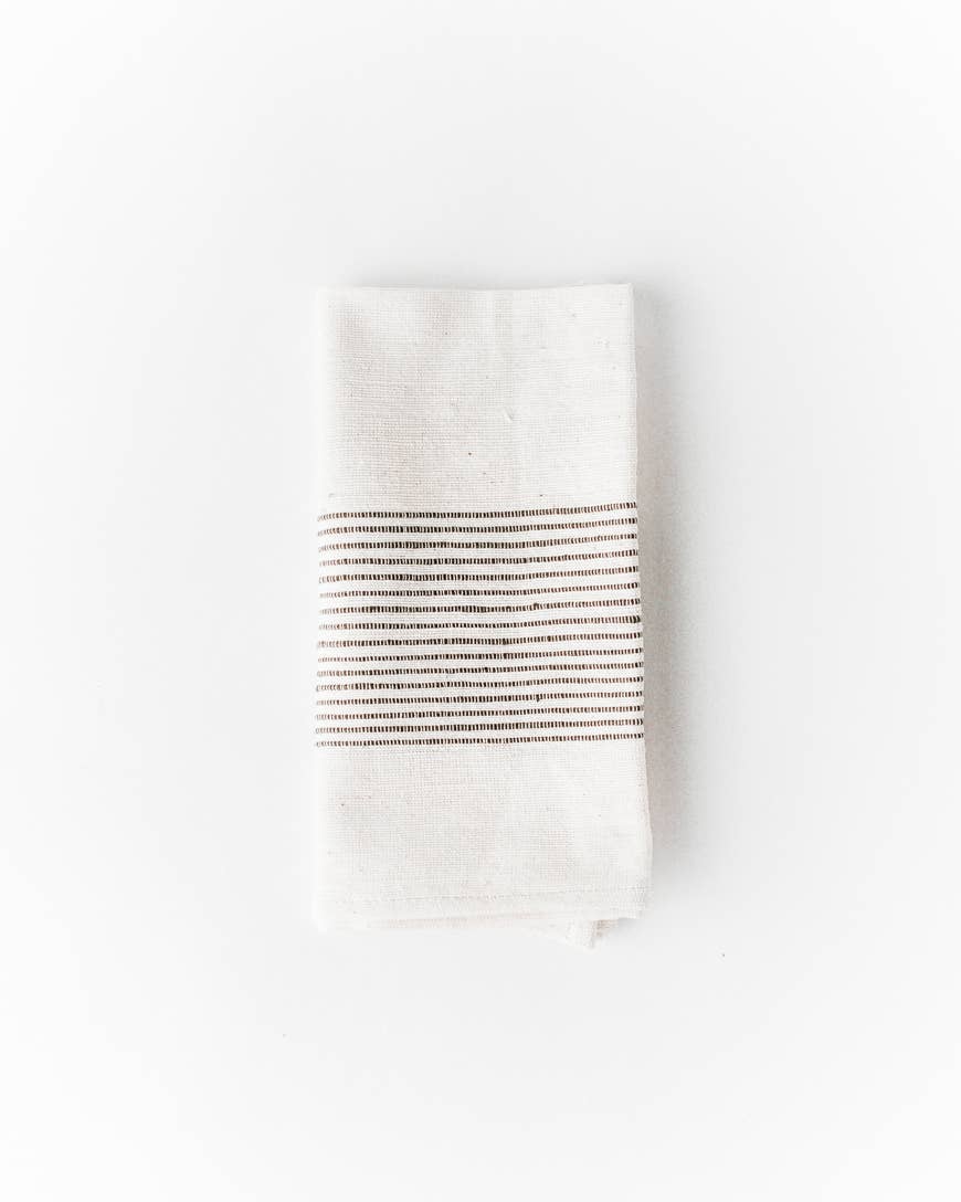 Riviera Cotton Napkin | Grey Stripe