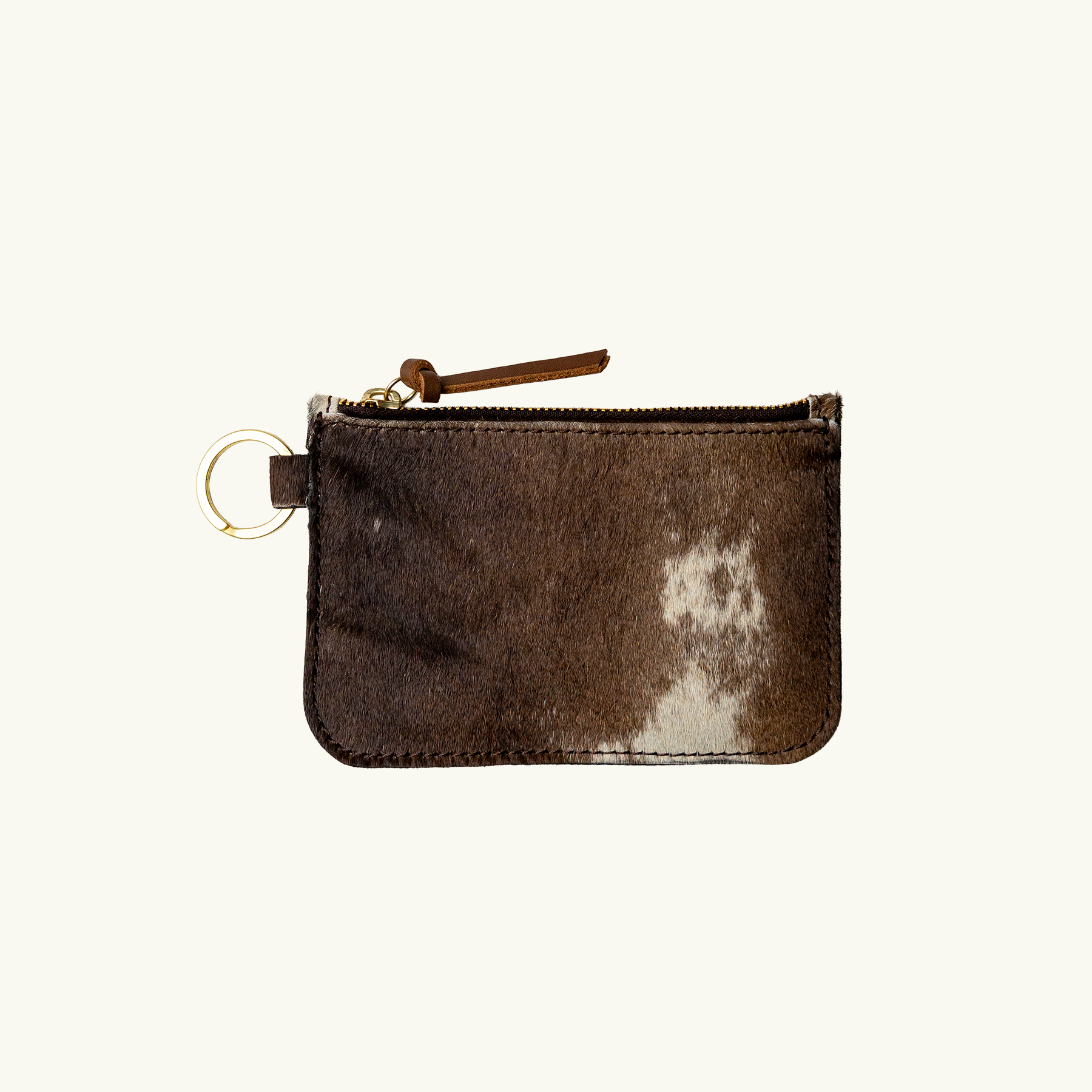Full-Grain Leather Zip Key Pouch