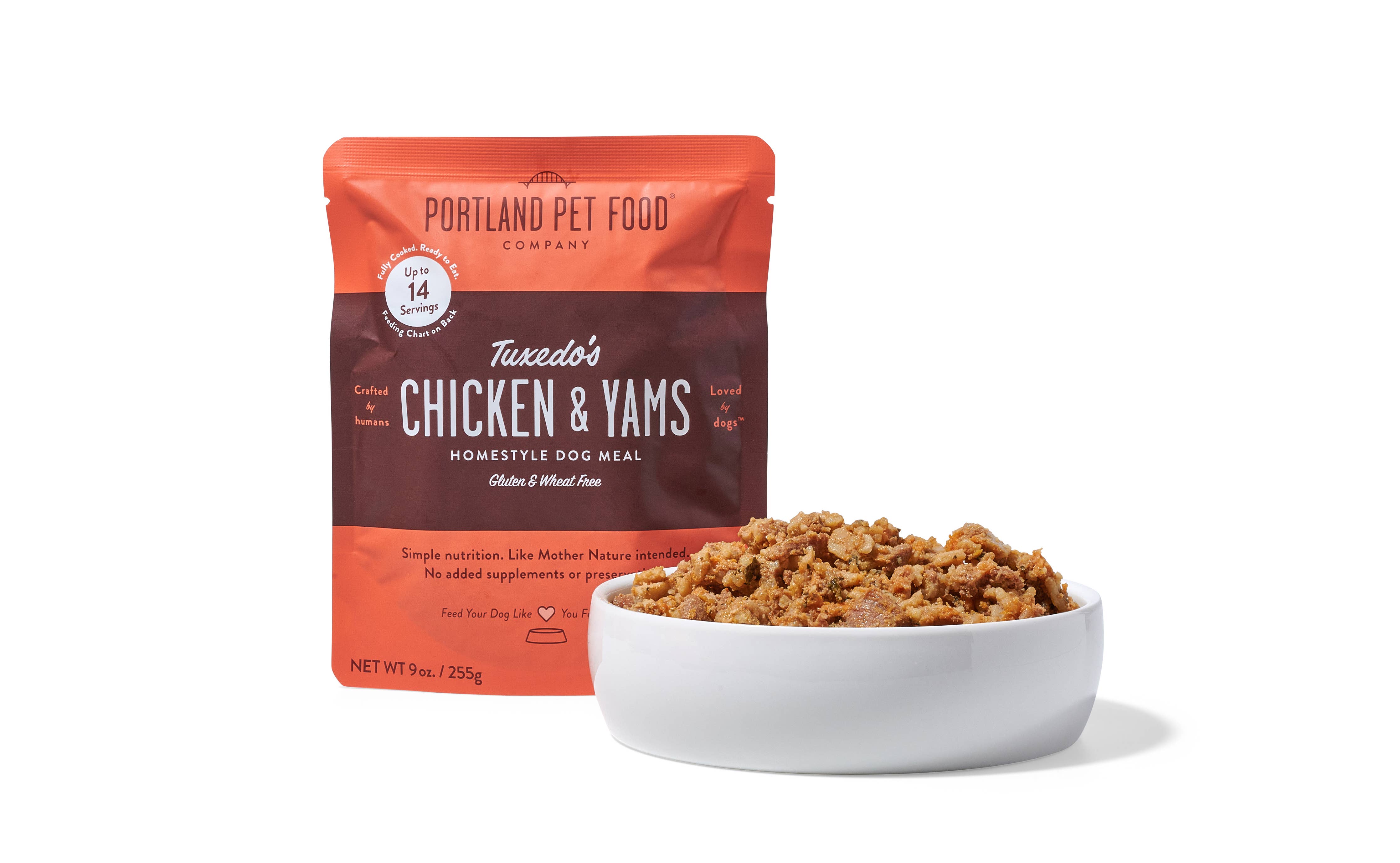 Tuxedo's Chicken & Yams Human Grade Fresh Wet Food Dog Pouch