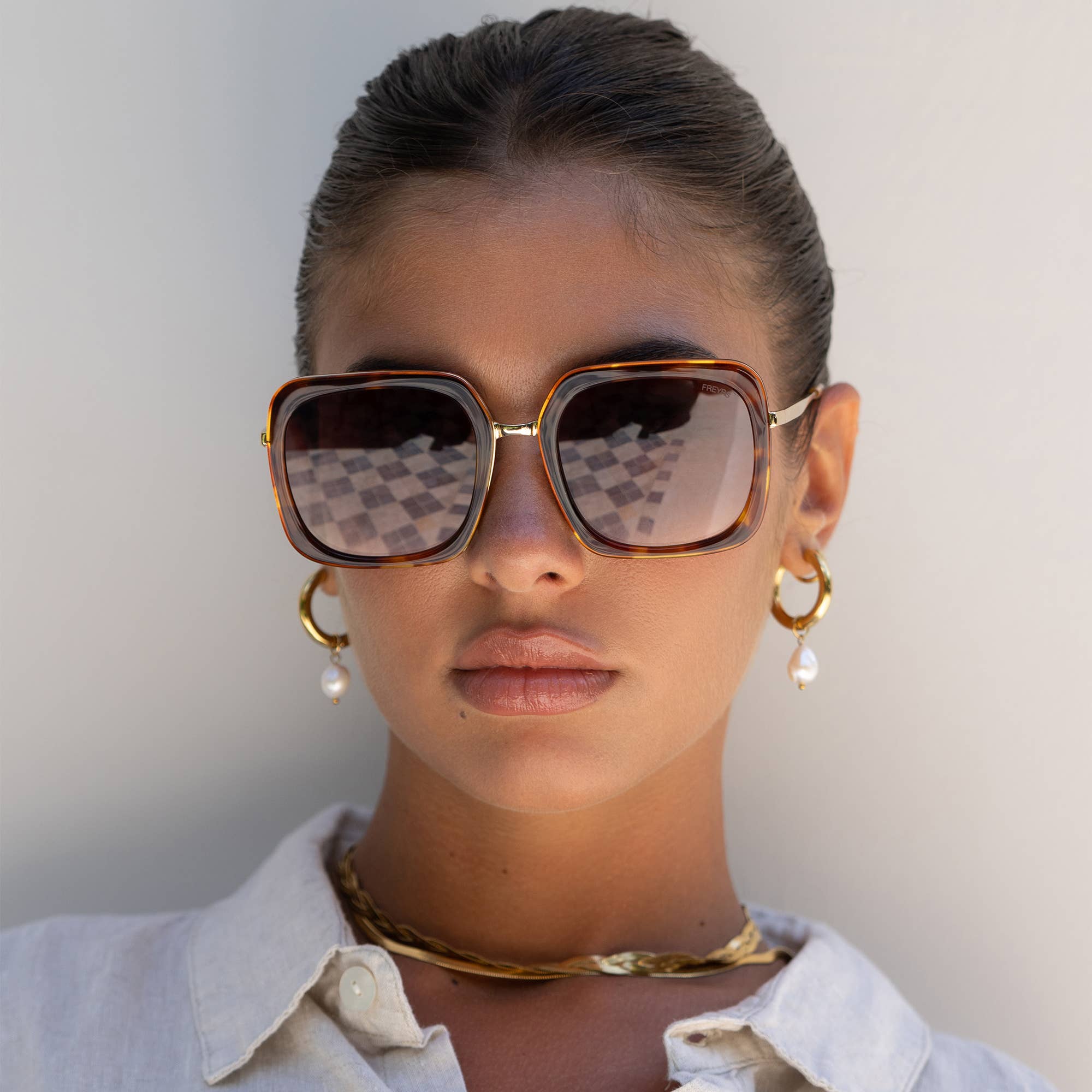 Lulu Acetate Womens Square Sunglasses