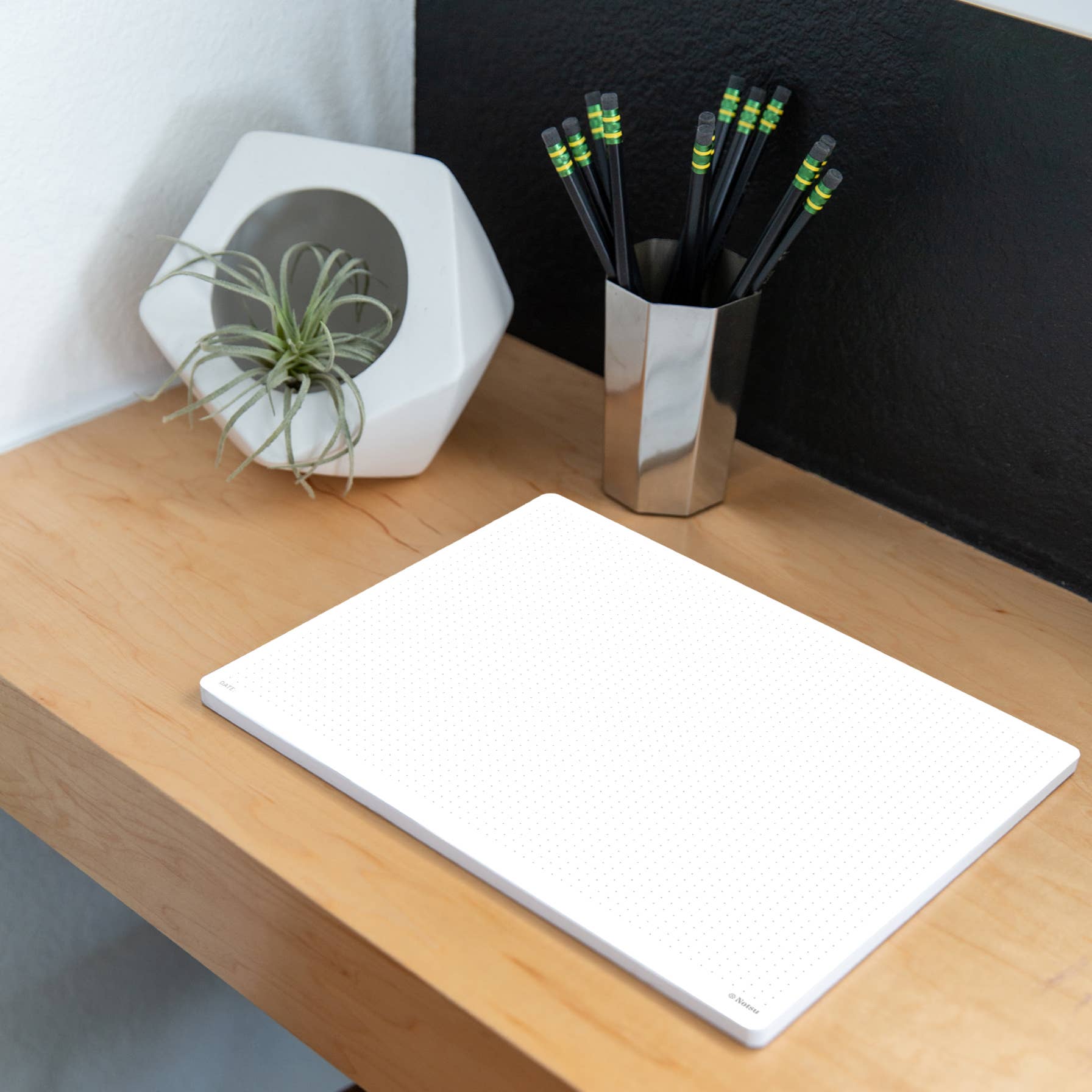 Dot Grid Desk Notepad, 8.5x5.5" Chipboard Back (2-Pack)