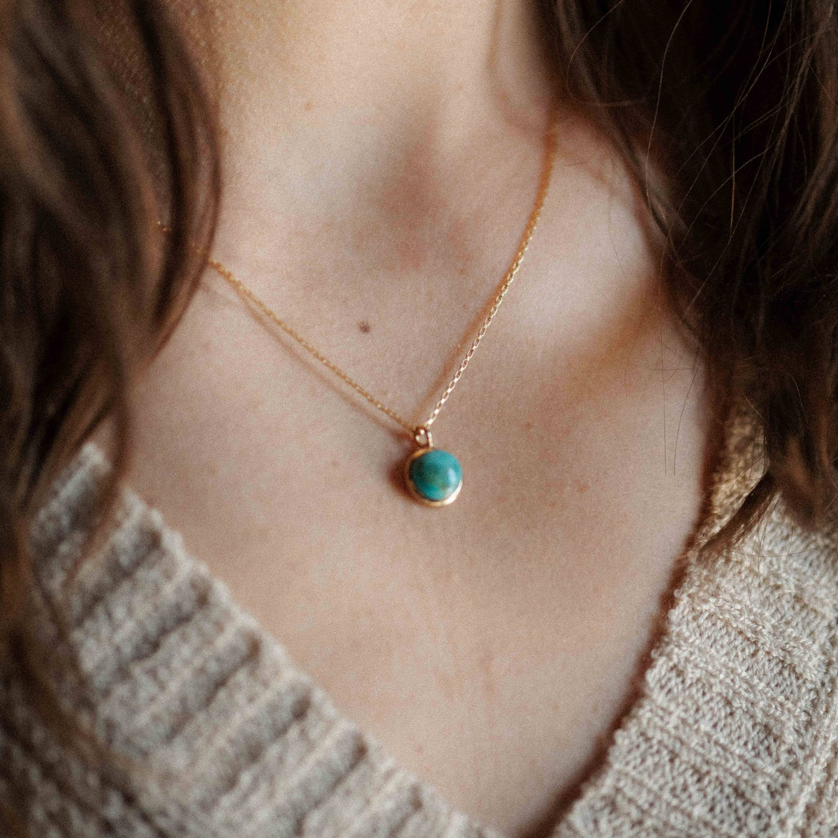 Hyalite Necklace // Turquoise // Demi-Fine Gold