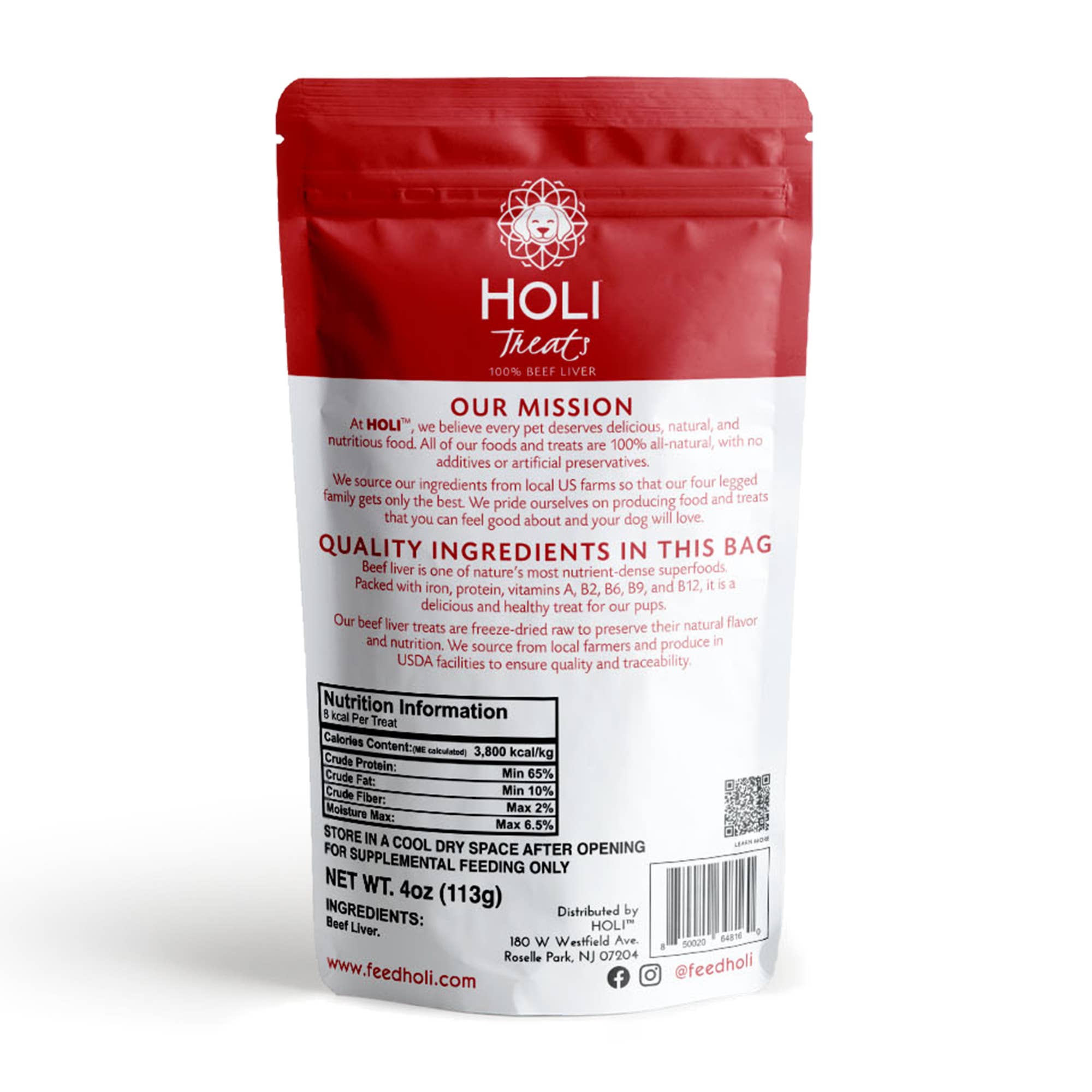 HOLI Beef Liver Dog Treats - All Natural - Freeze Dried