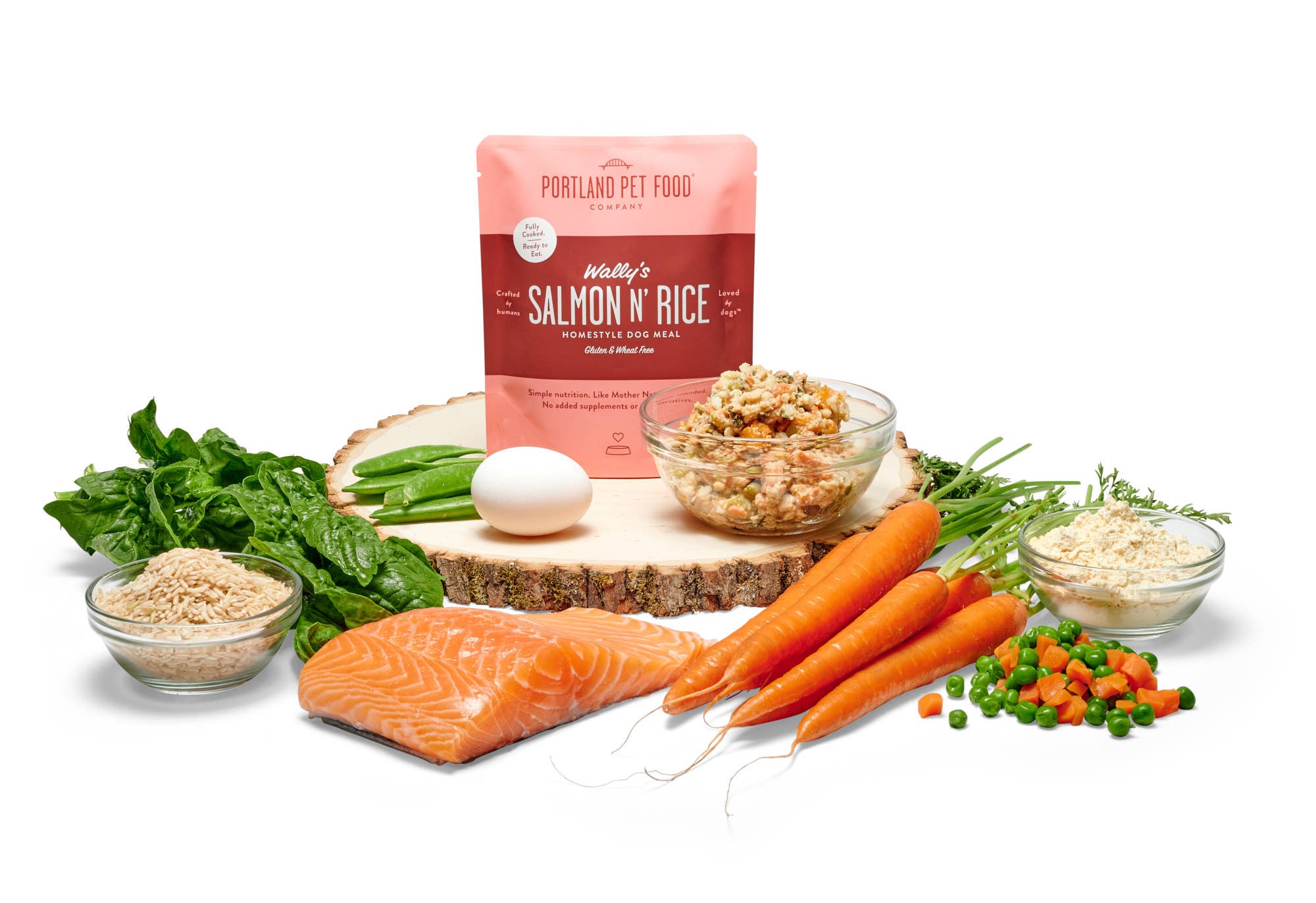 Wally's Salmon N' Rice Human Grade Fresh Wet Food Dog Pouch