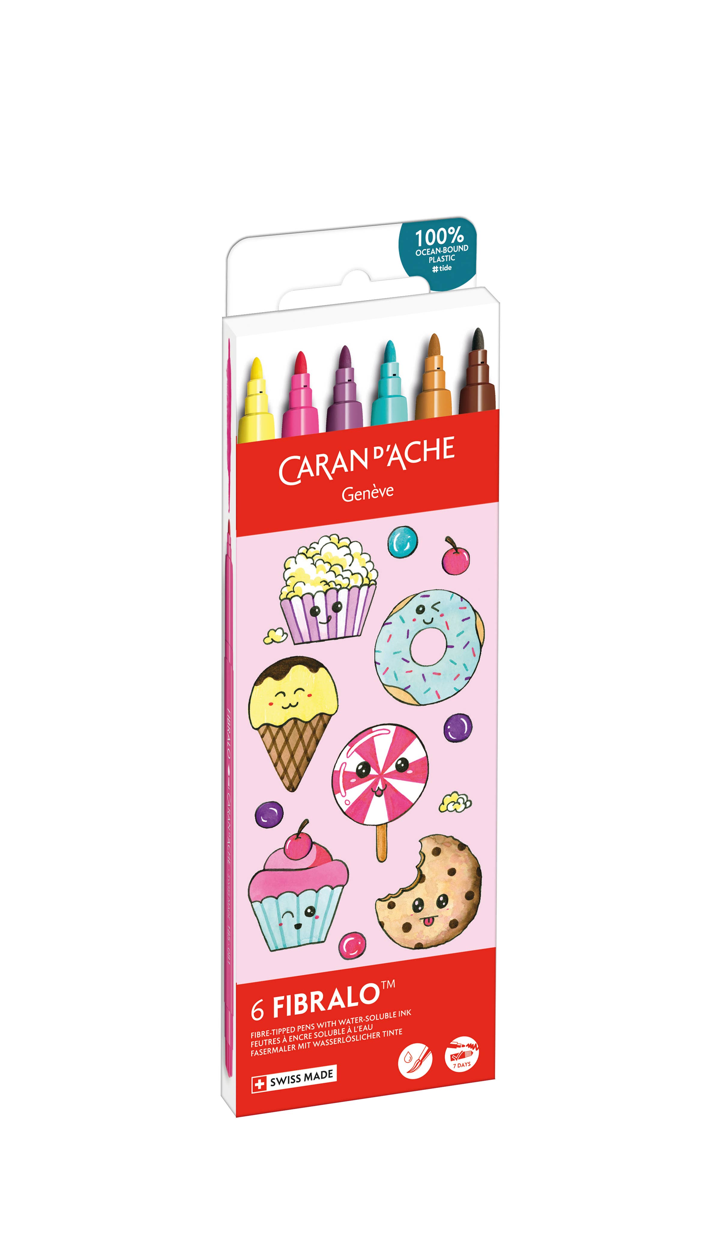 Kawaii Set of 6 Fibralo Candy World Markers