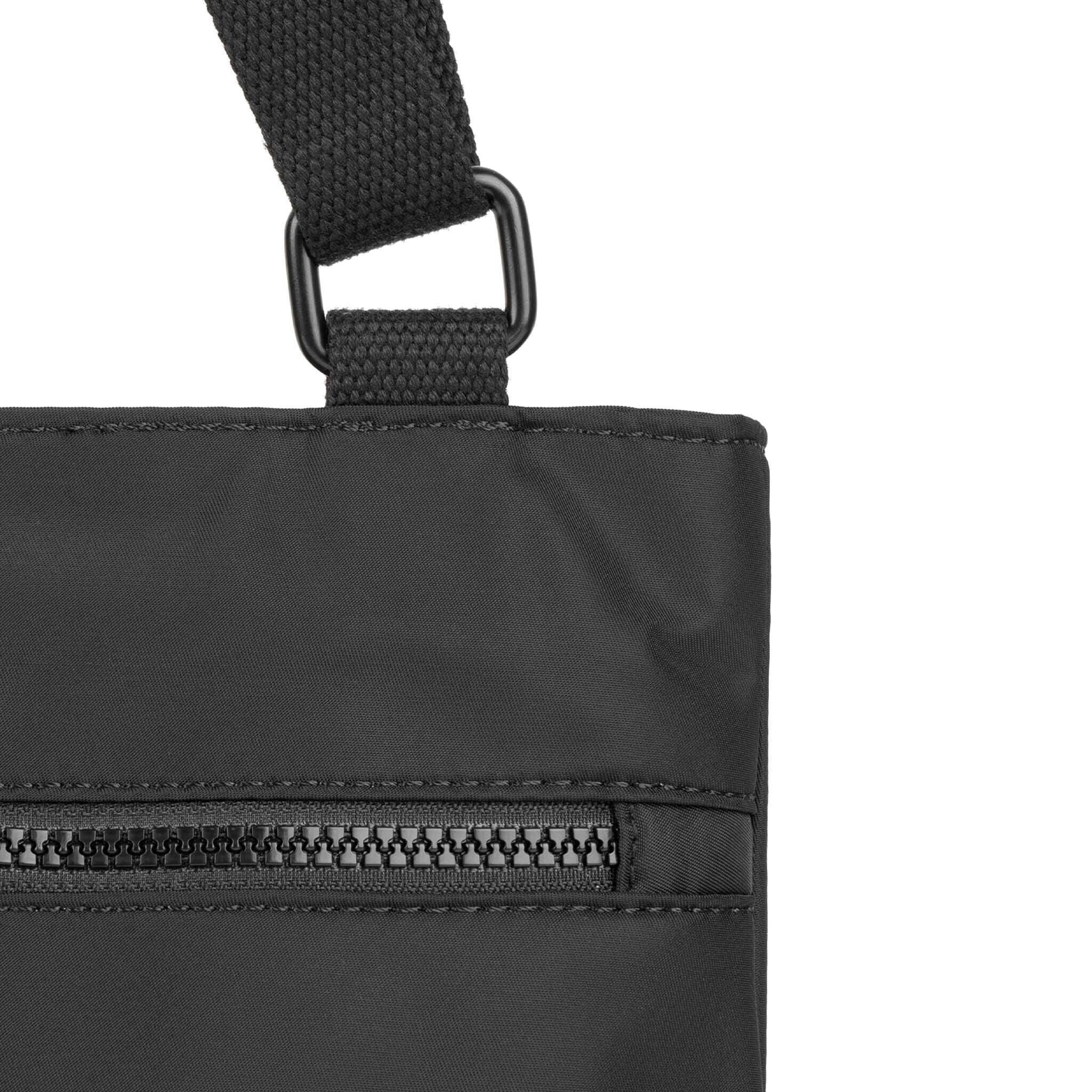 All Black Moorgate Messenger Bag in Black Nylon