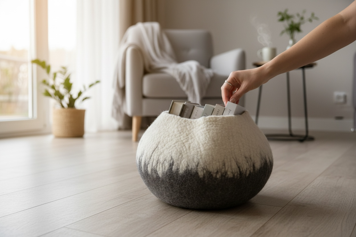 Eclipse Felted Wool Bowl