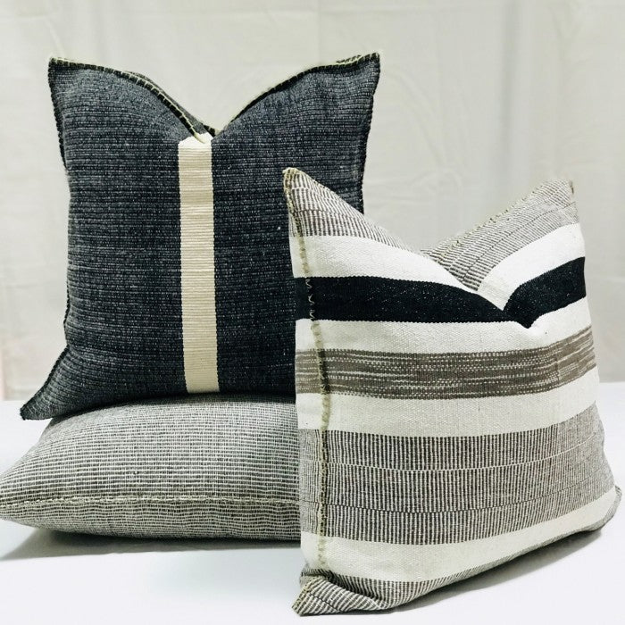 Montclair 20"x20" Grey Stripe Pillow
