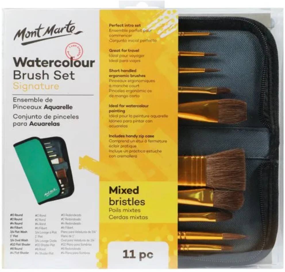 Watercolor Mixed Bristle Brush Set