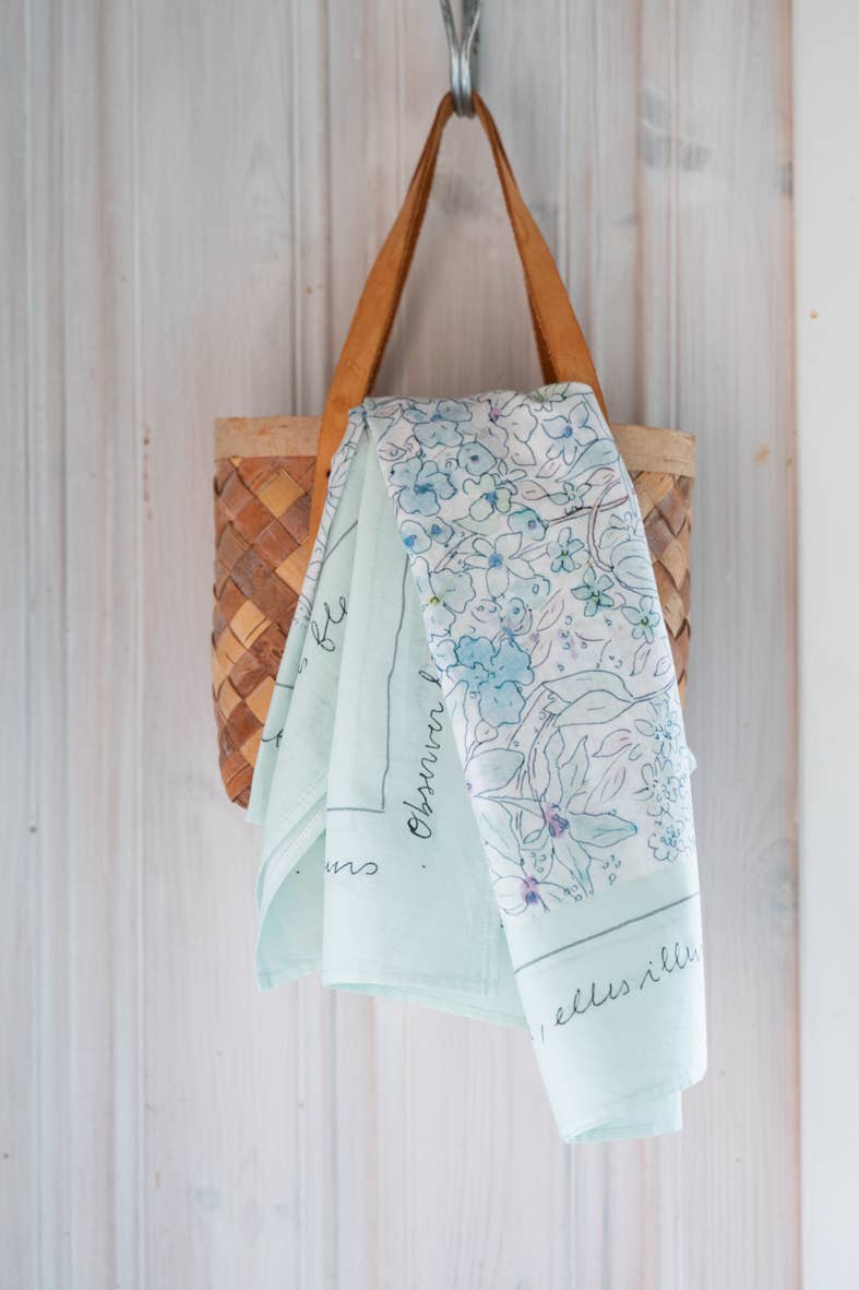 Isabelle Boinot Flower Scarf – Blue