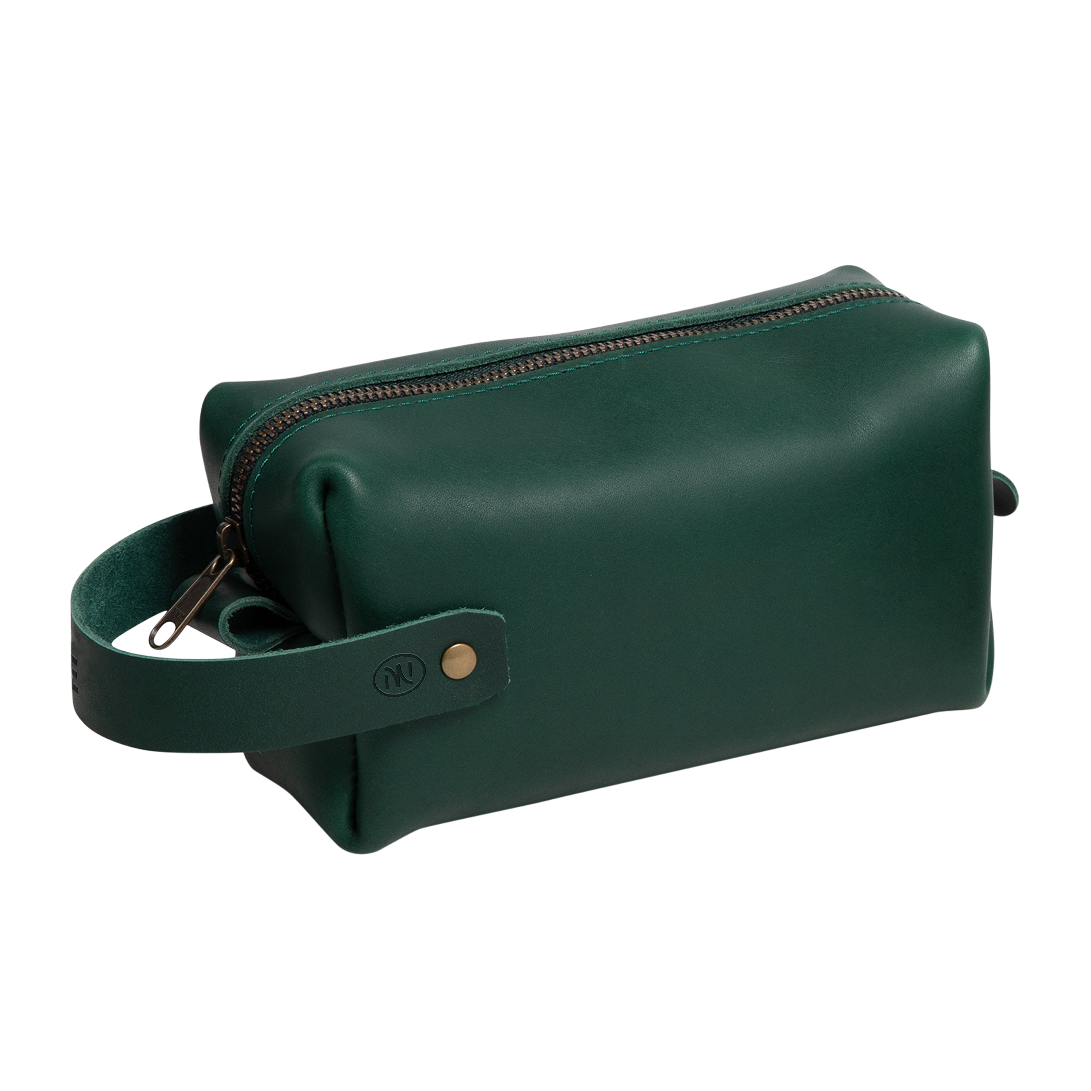 Travel Toiletry Bag w/ Zipper Pull - Full Grain USA