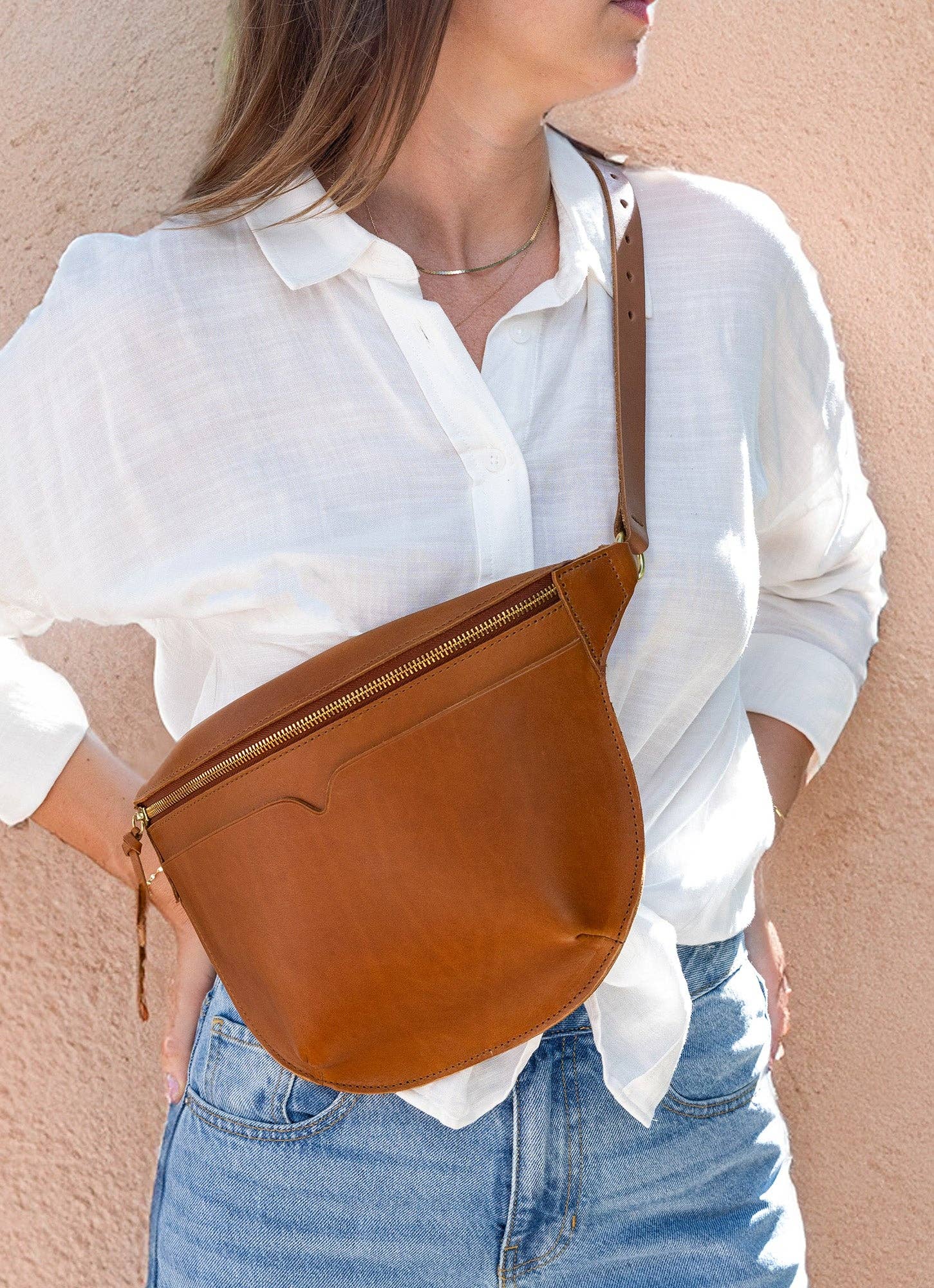 Full-Grain Leather Sling Bag XL
