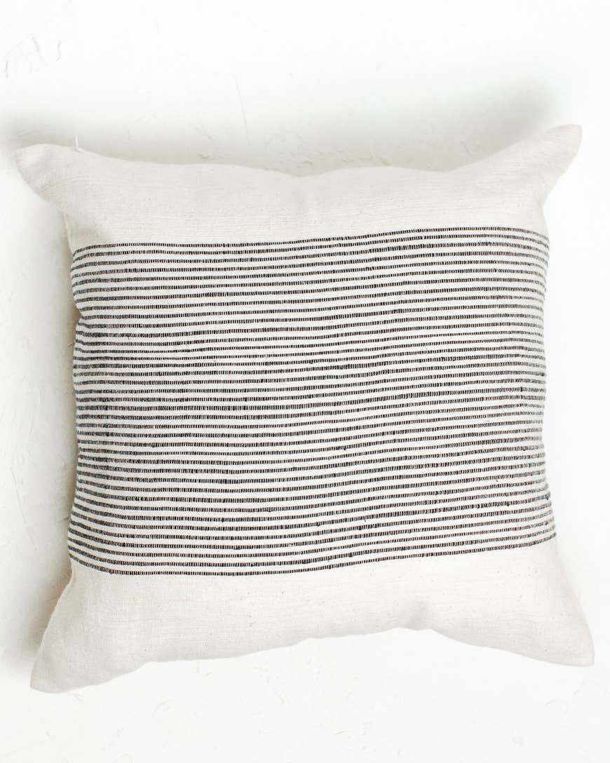 20" Riviera Cotton Throw Pillow Cover Grey