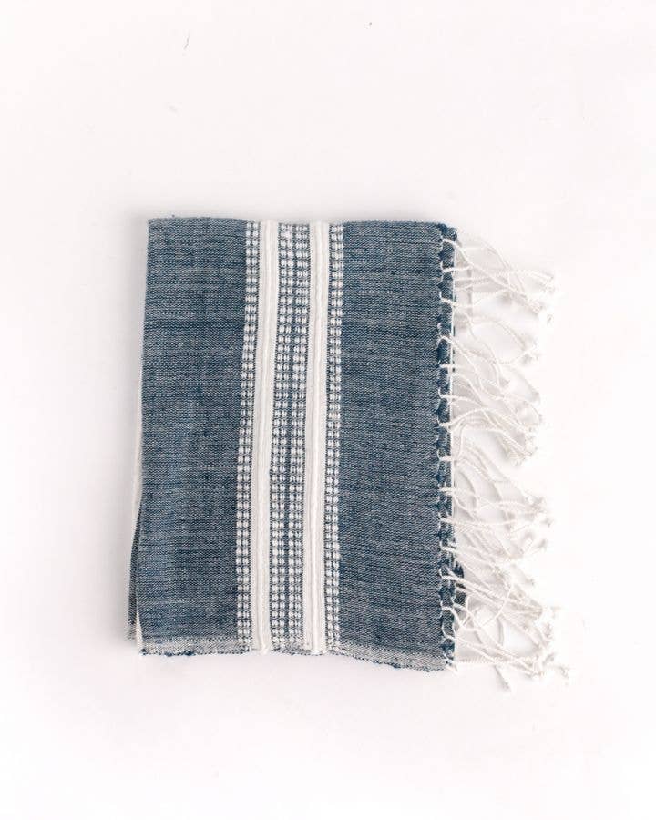 Aden Cotton Hand Towel | Beige Stripe