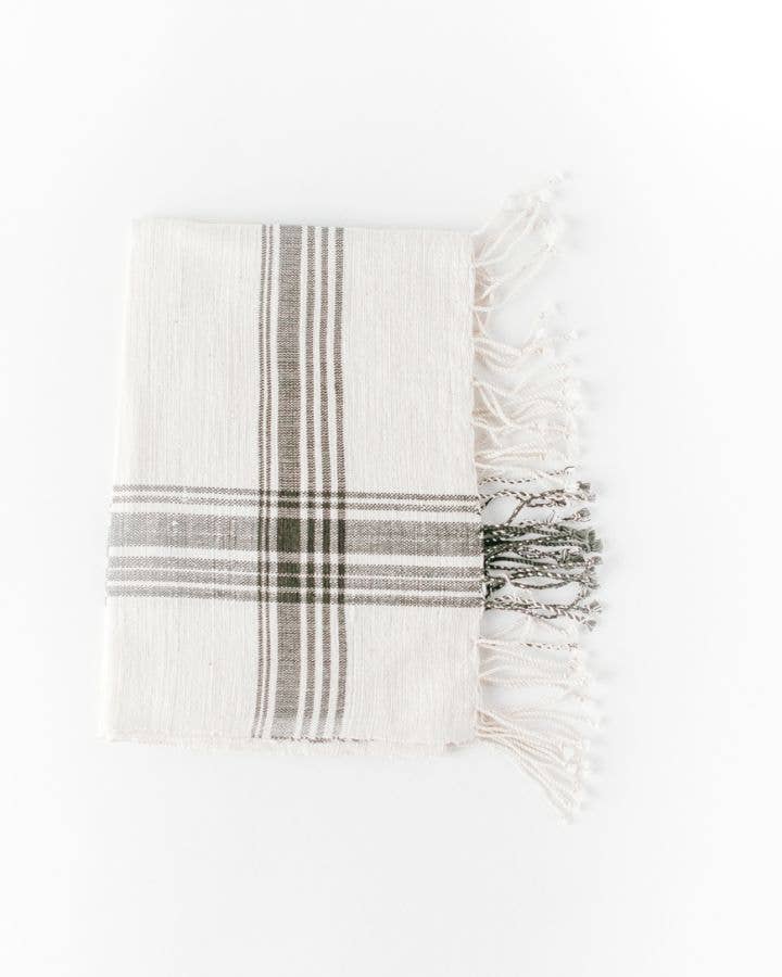 Cabin Hatch Cotton Hand Towel | Grey Stripe