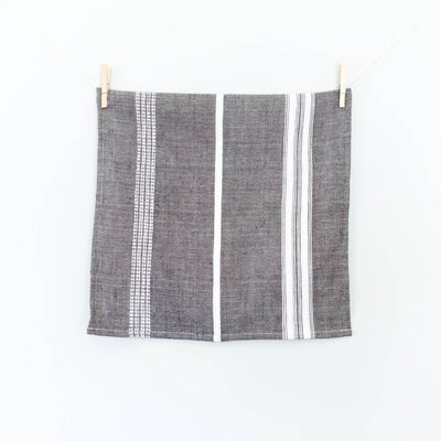 Aden Cotton Dinner Napkin | Grey Stripe