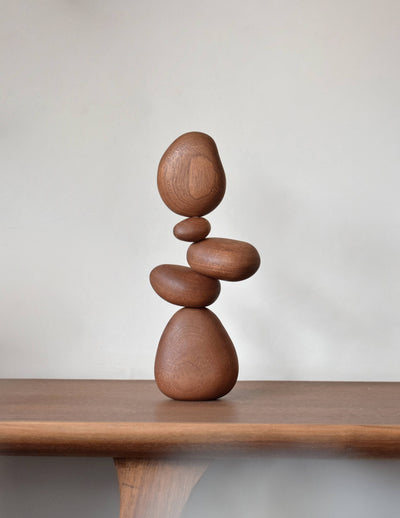 Sapele Wood Balance Stones - Zen Decor/Playful Toy/Art Gfit