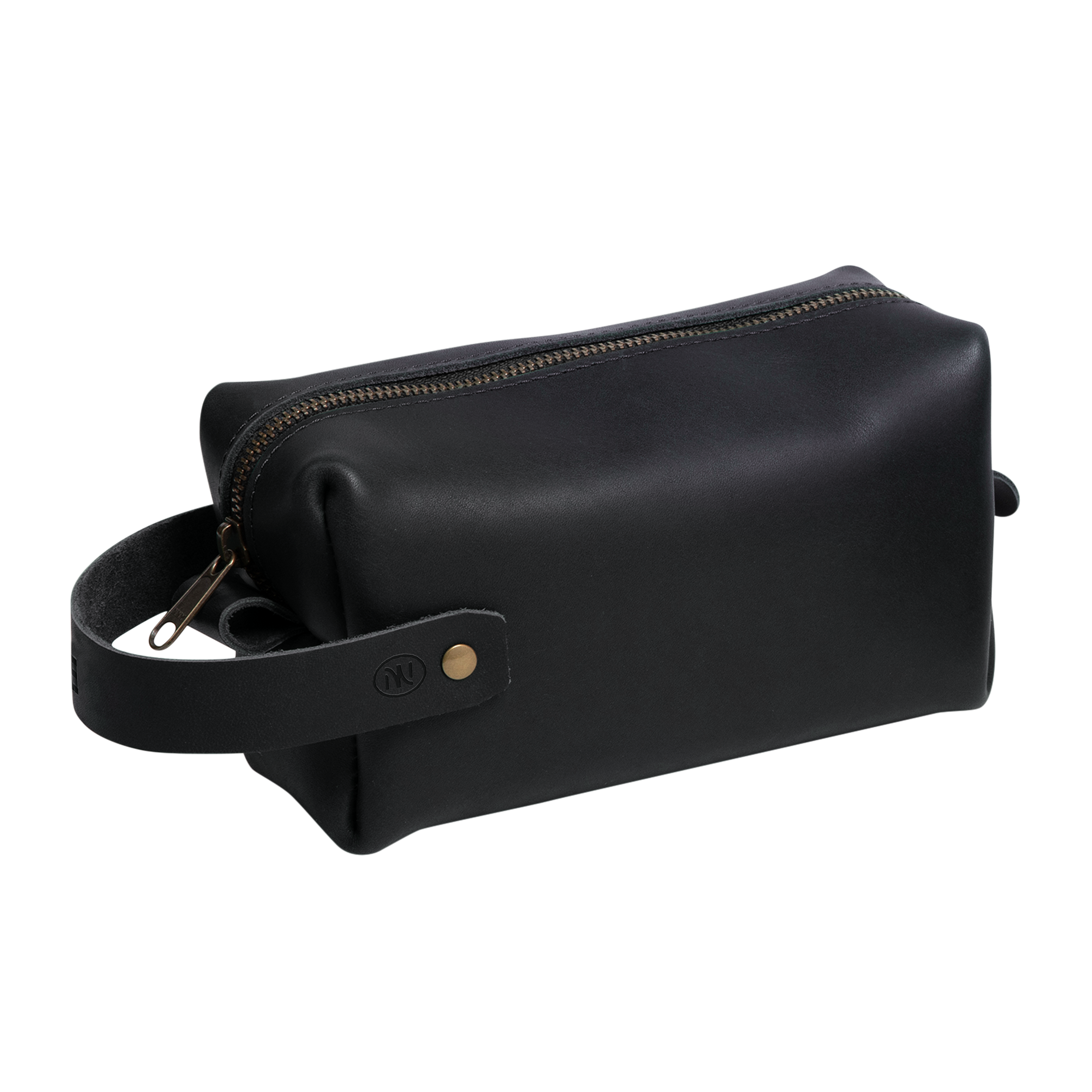 Travel Toiletry Bag w/ Zipper Pull - Full Grain USA
