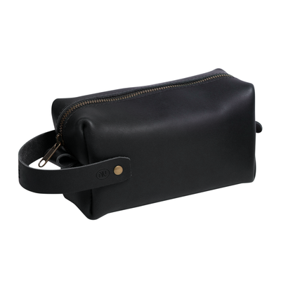 Travel Toiletry Bag w/ Zipper Pull - Full Grain USA