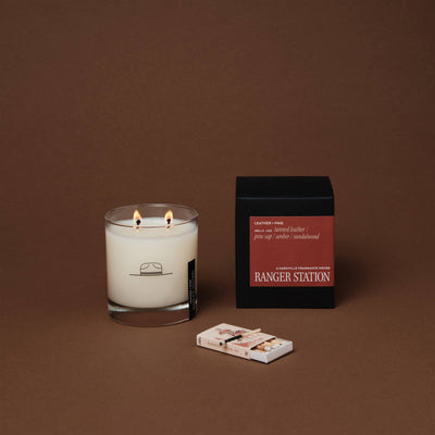 Leather & Pine Candle
