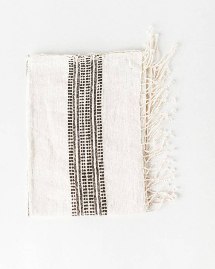 Aden Cotton Hand Towel | Beige Stripe