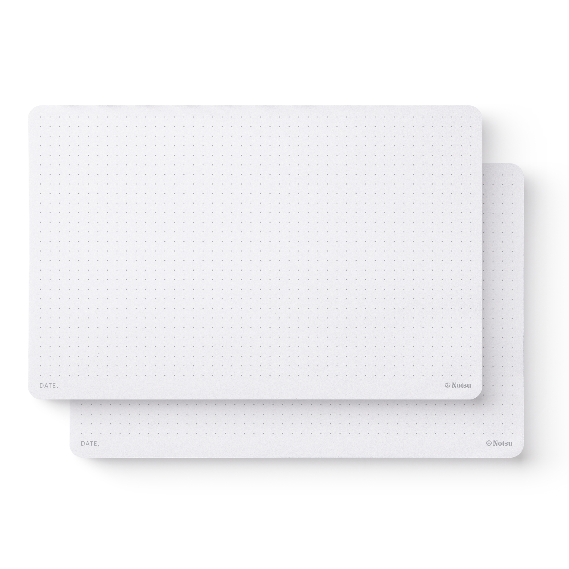 Dot Grid Desk Notepad, 8.5x5.5" Chipboard Back (2-Pack)