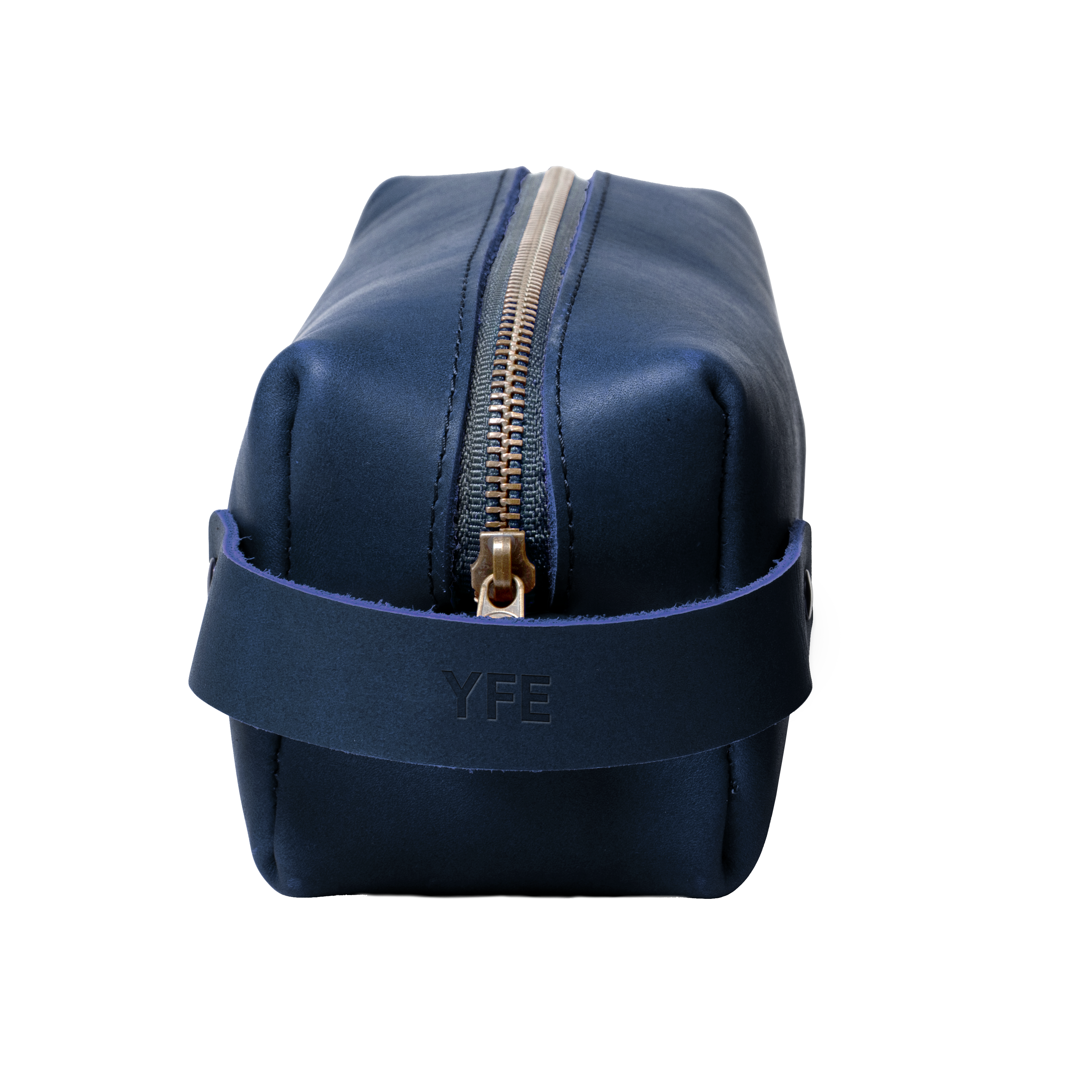 Travel Toiletry Bag w/ Zipper Pull - Full Grain USA