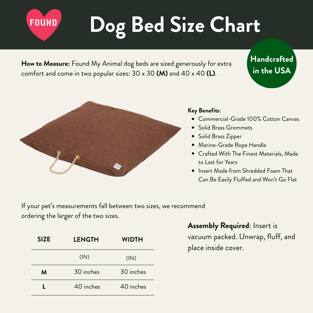 Cinnamon Waxed Cotton Canvas Dog Bed