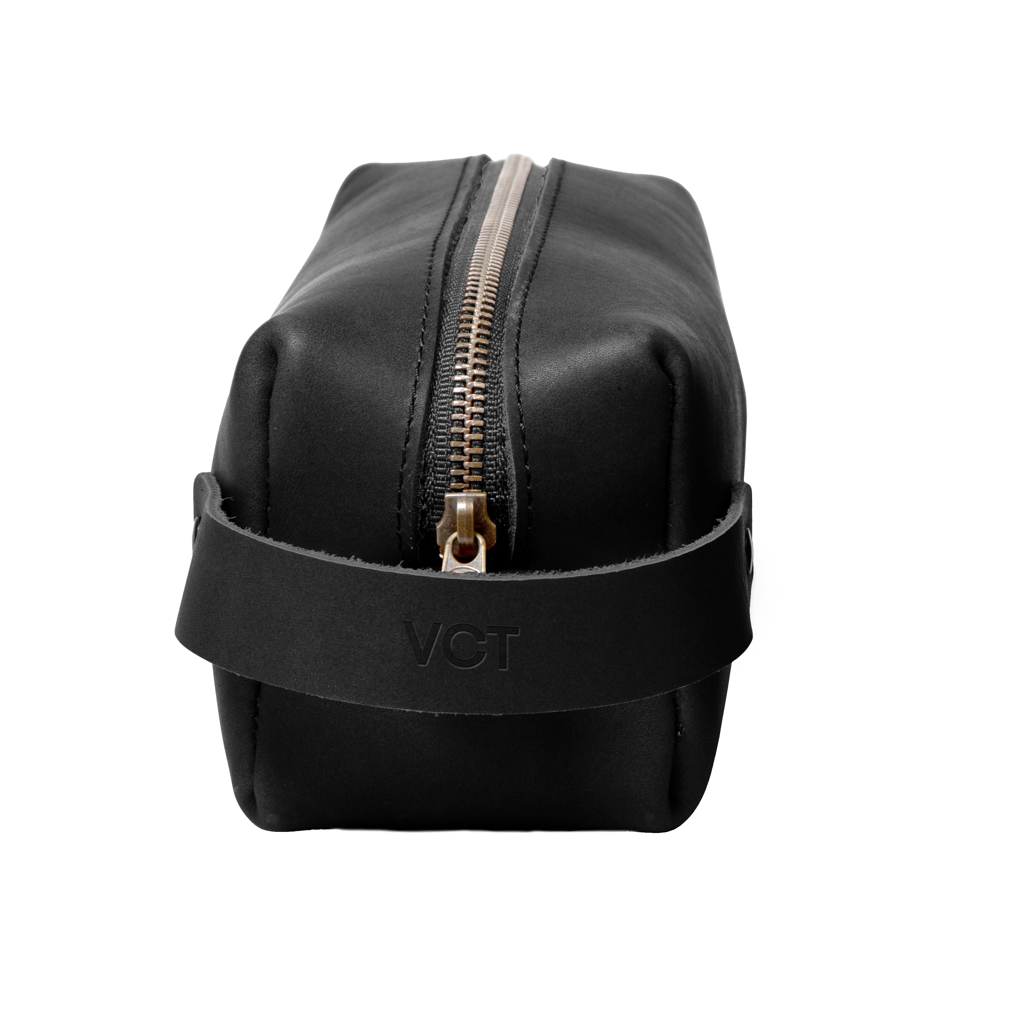 Travel Toiletry Bag w/ Zipper Pull - Full Grain USA