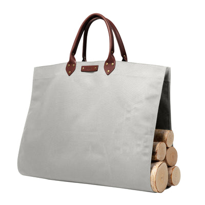 Canvas Log Carrier with Leather Handle