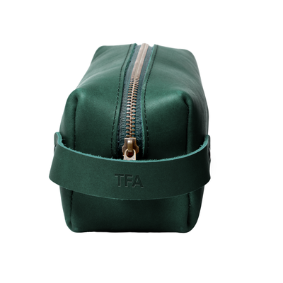 Travel Toiletry Bag w/ Zipper Pull - Full Grain USA