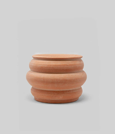 Basin Terracotta Pot, Whitewash