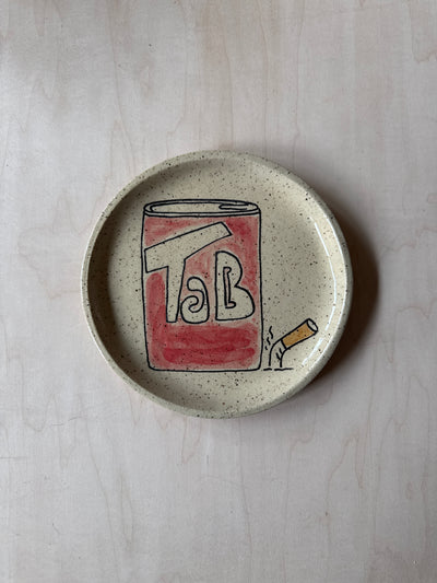 Tab + Cigarette Butt Round Plate