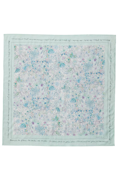 Isabelle Boinot Flower Scarf – Blue