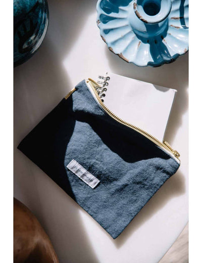 Small Pouch in Storm Blue Organic Cotton Canvas