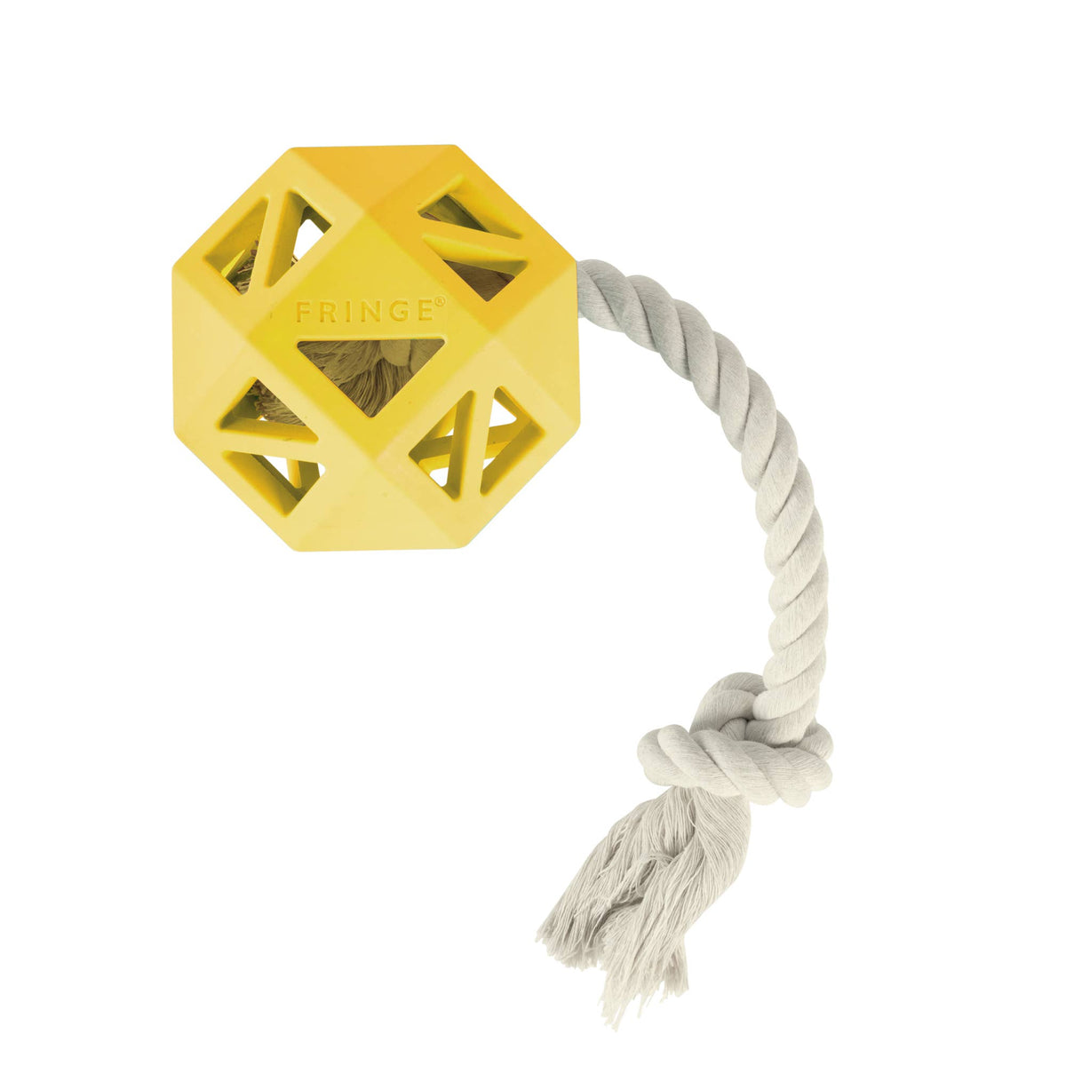 Pull My Way Rubber Dog Toy, Yellow
