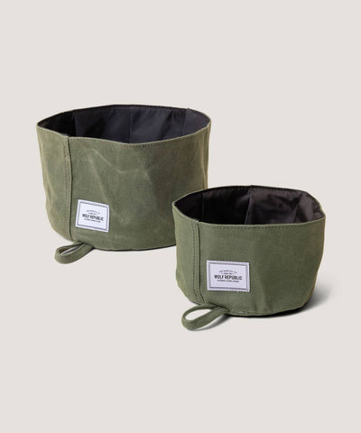 Collapsible Lightweight Waxed Canvas Pet Bowl