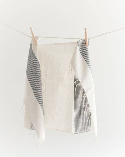 Riviera Striped Cotton Hand Towel | Grey Stripe