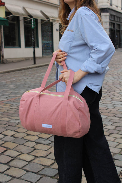 Mini bowling bag in organic cotton canvas Rosewood