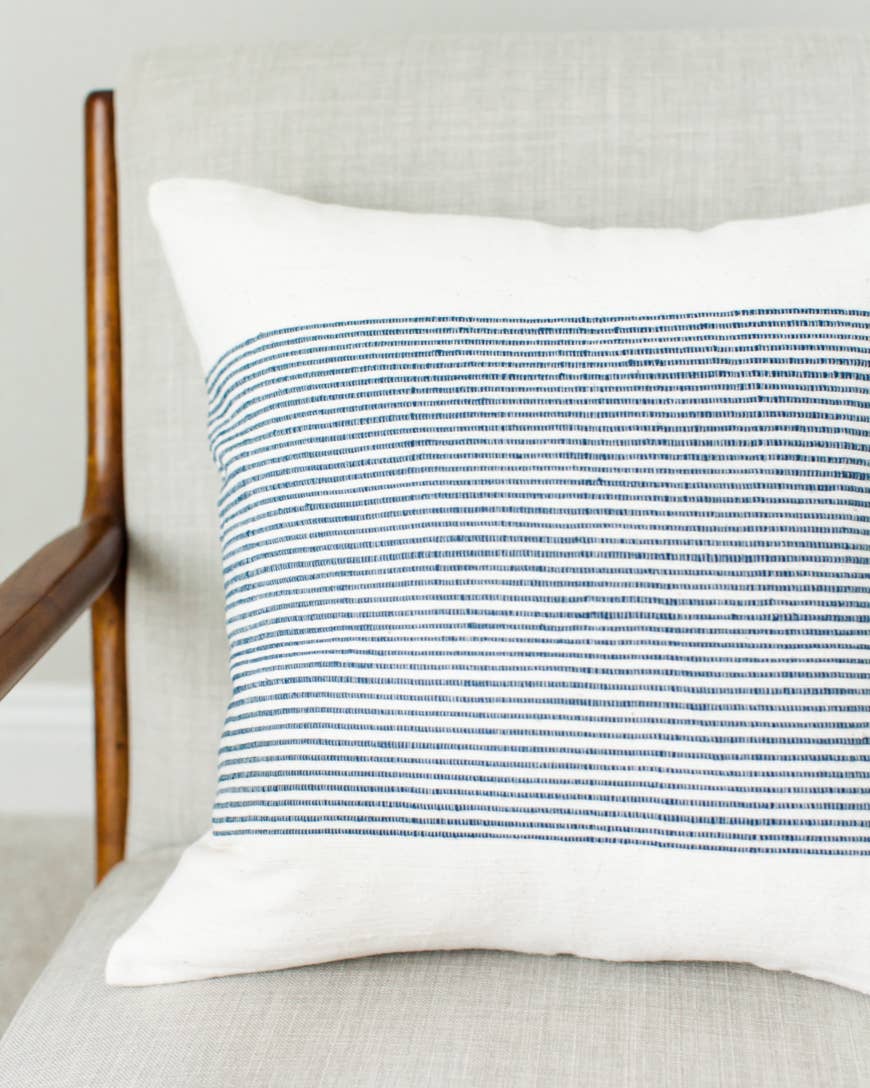 20" Riviera Cotton Throw Pillow Cover Grey