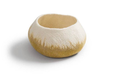 Ghana Basket Ukhumba Felted Wool Bowl - Eclipse Mustard