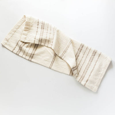 Avery Cotton Tea Towel | Beige Stripe